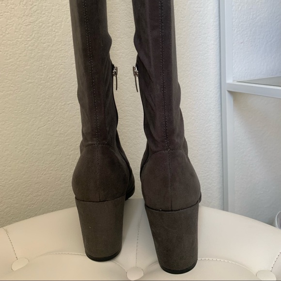 NWOT Marc Fisher Lencon Over-the-knee Boots in Grey Fabric - Picture 6 of 9